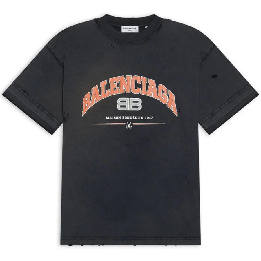 Balenciaga Maison Medium Fit T-Shirt Black/Orange/White
