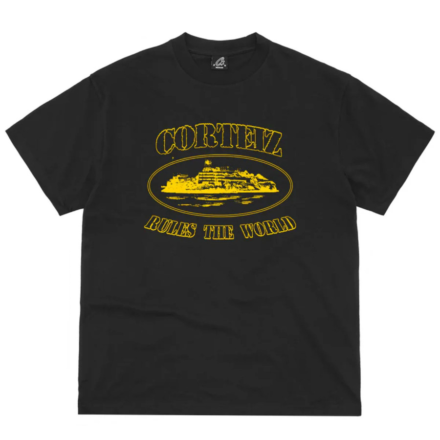 Corteiz OG Alcatraz Tee Black/Yellow