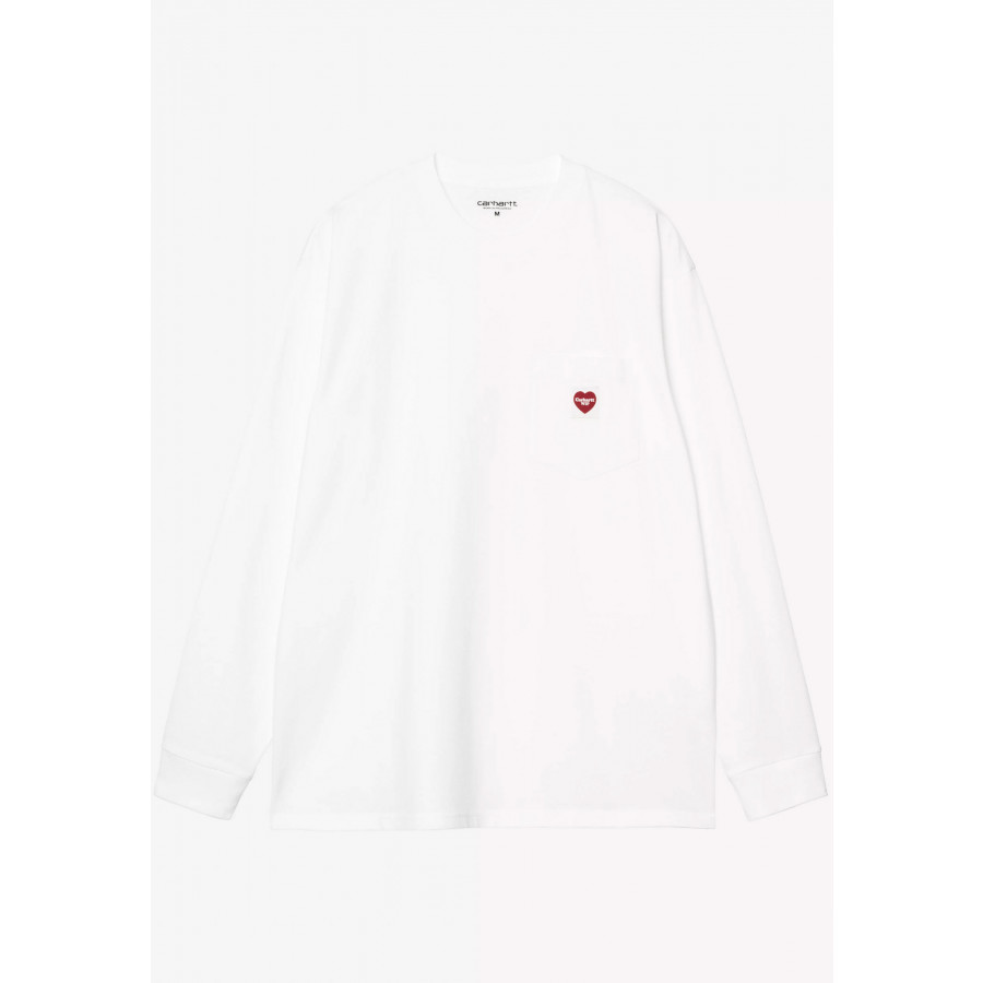 Carhartt WIP L/S Pocket Heart T-Shirt White / Red