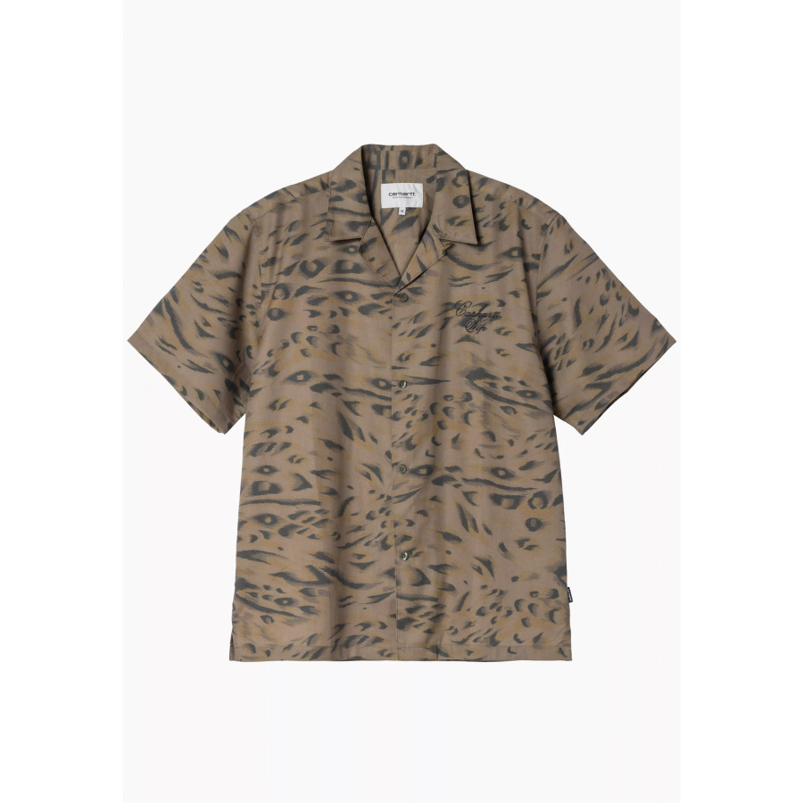 Carhartt WIP S/S Travon Shirt Duck Feather Print, Cypres