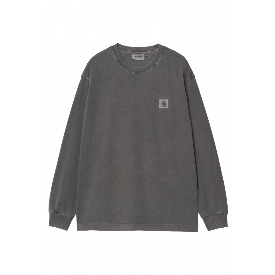 Carhartt WIP L/S Nelson T-Shirt Graphite garment dyed