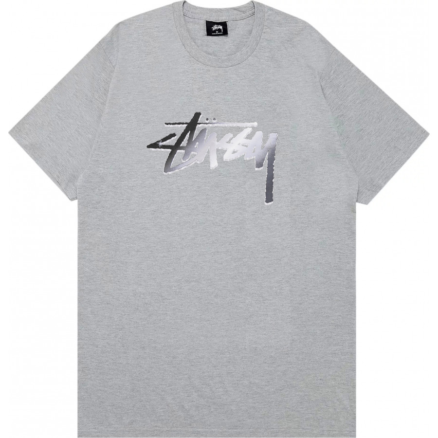 Stussy Chrome Stock Tee Grey Heather
