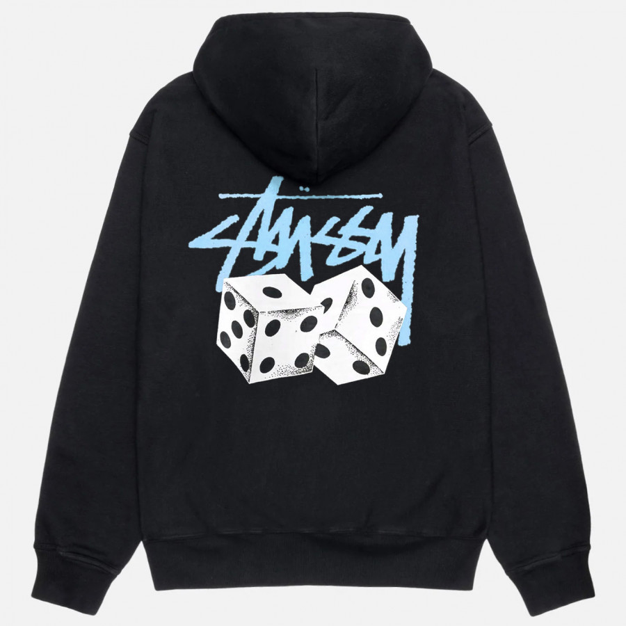 Stussy Pair Of Dice Hood Pigment Dye Black