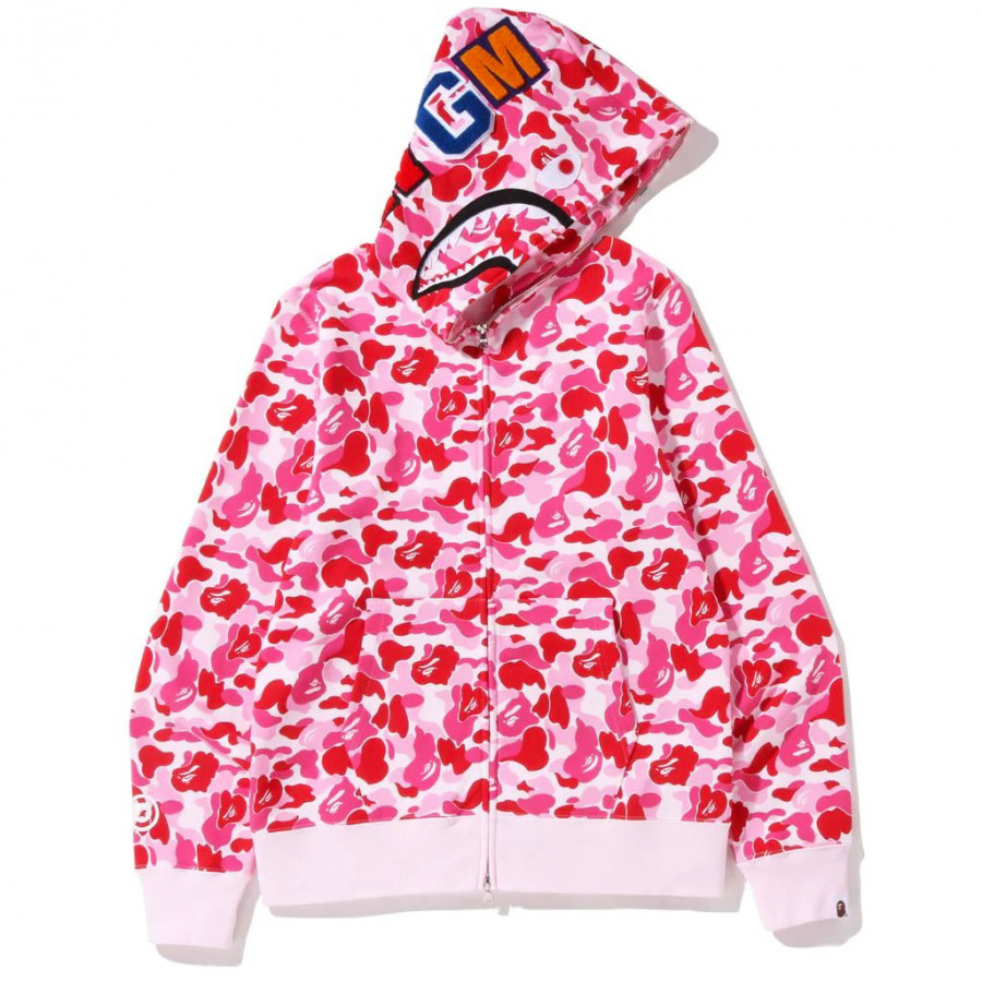 BAPE® A Bathing Ape ABC Camo Shark Full Zip Hoody Pink