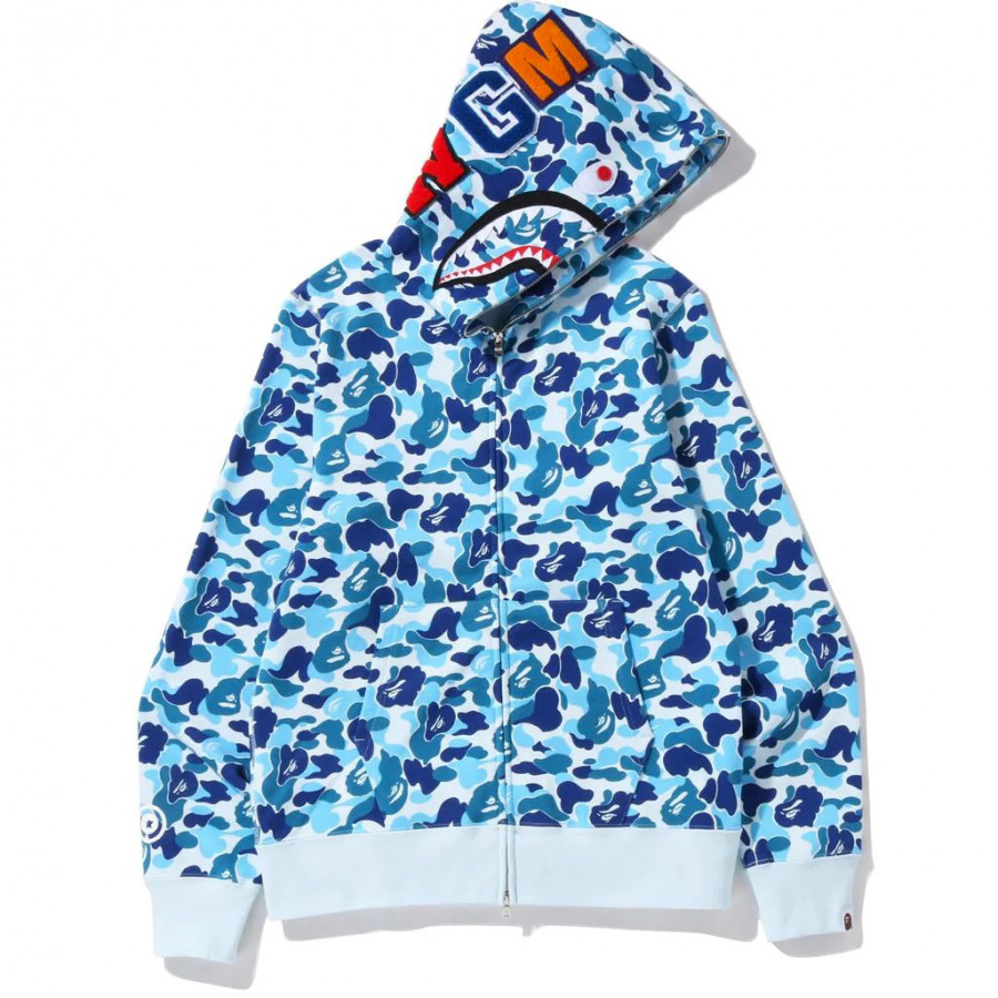 BAPE® A Bathing Ape ABC Camo Shark Full Zip Hoody Blue