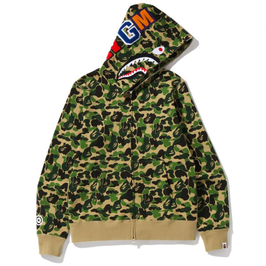 BAPE® A Bathing Ape ABC Camo Shark Full Zip Hoody Green