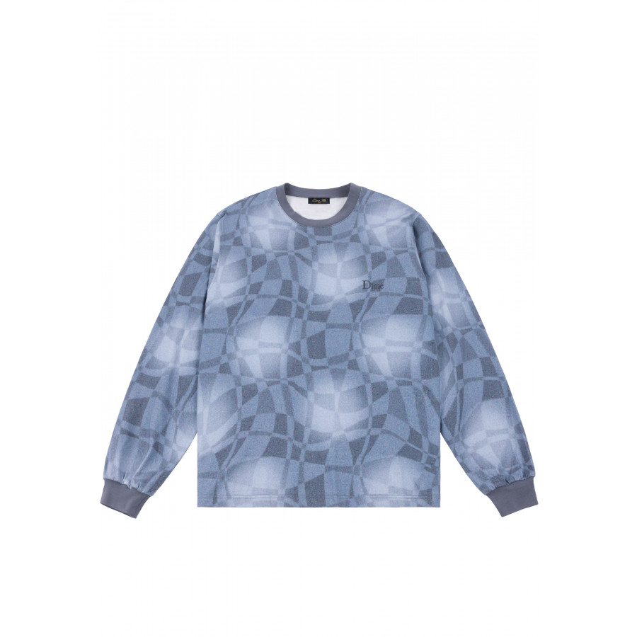 Dime Abstract LS Shirt Static Blue
