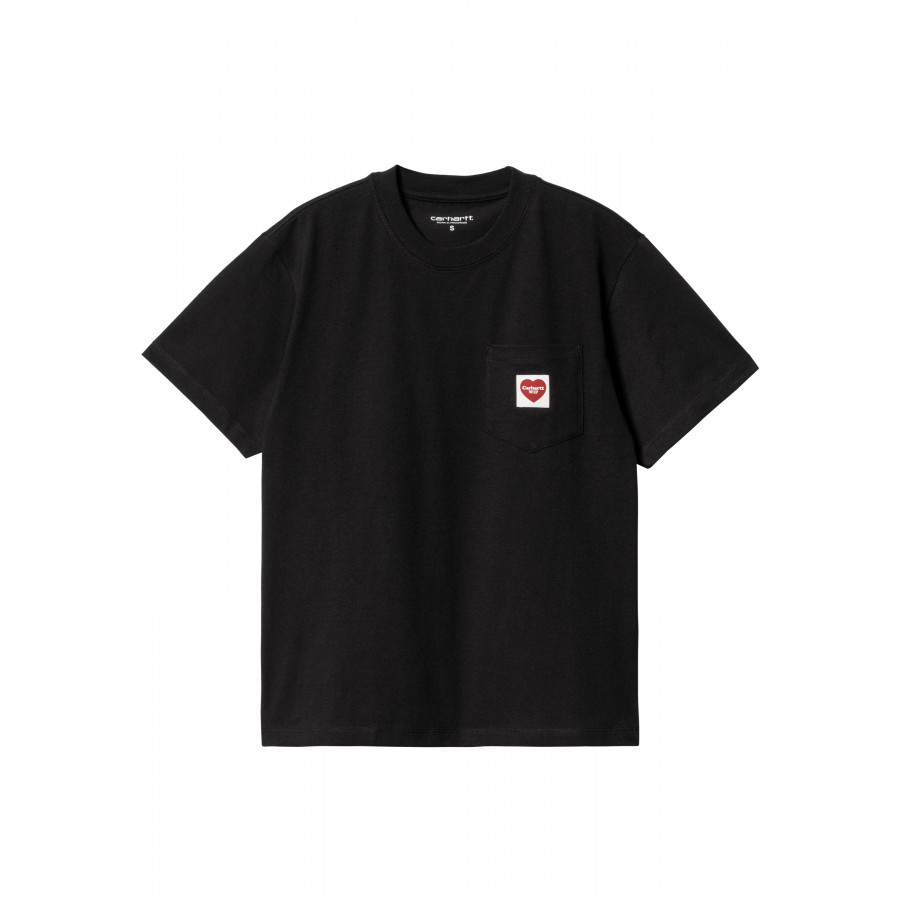Carhartt WIP W' S/S Pocket Heart T-Shirt Black / Red