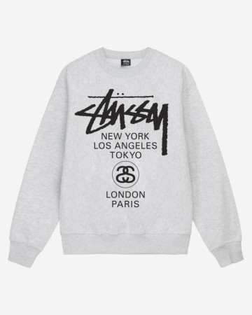 Stussy World Tour Crew Ash Heather