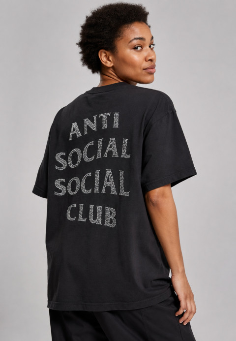 Anti Social Social Club Rhinestone Tee Black