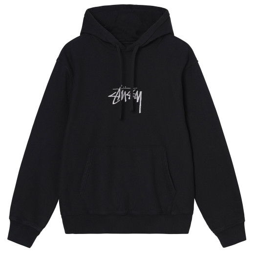 Stussy Stock Logo Applique Hoodie Black