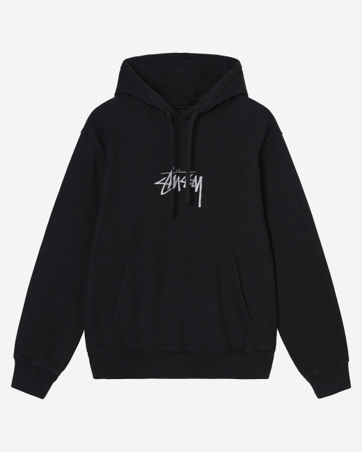 Stussy Stock Logo Applique Hoodie Black