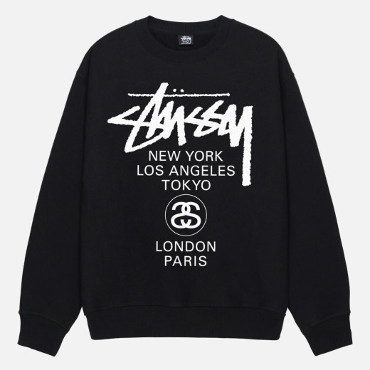 Stussy World Tour Crew Black