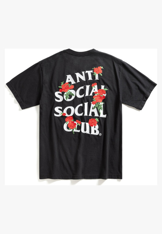 Anti Social Social Club Embroidered Rose Kkotch Tee Black