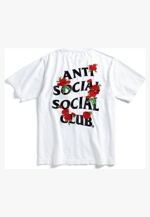 Anti Social Social Club Embroidered Rose Kkotch Tee White