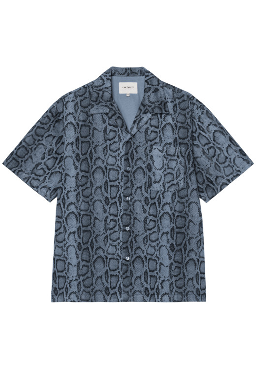 Carhartt WIP S/S Snake Camo Shirt Velvet Blue