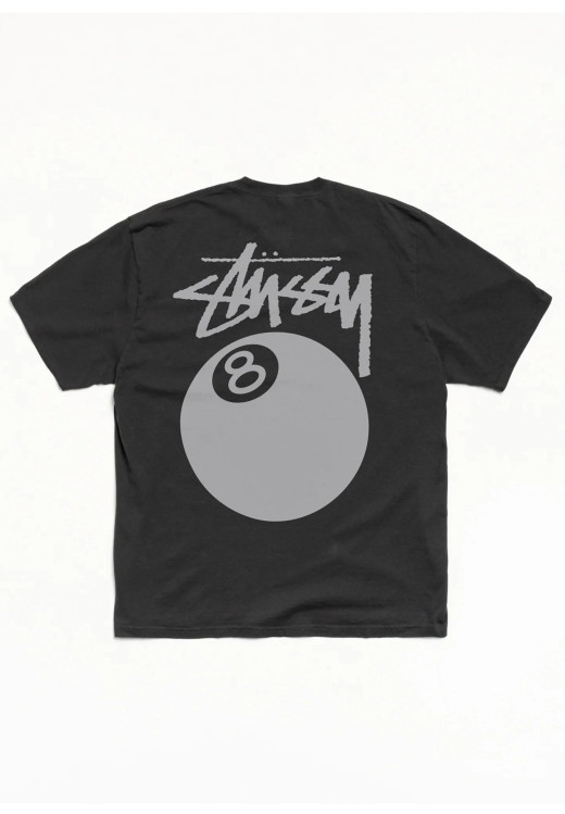 Stussy 8 Ball Tee Pigment Dyed Fade Black
