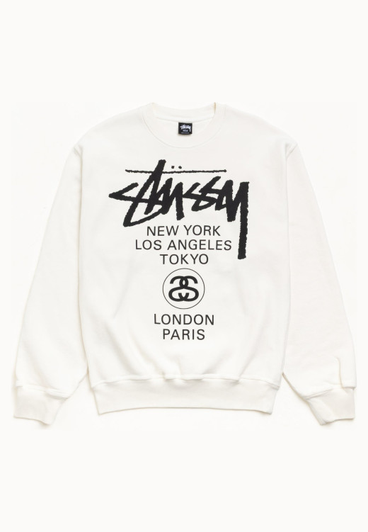 Stussy World Tour Crew Pigment Dyed Natural