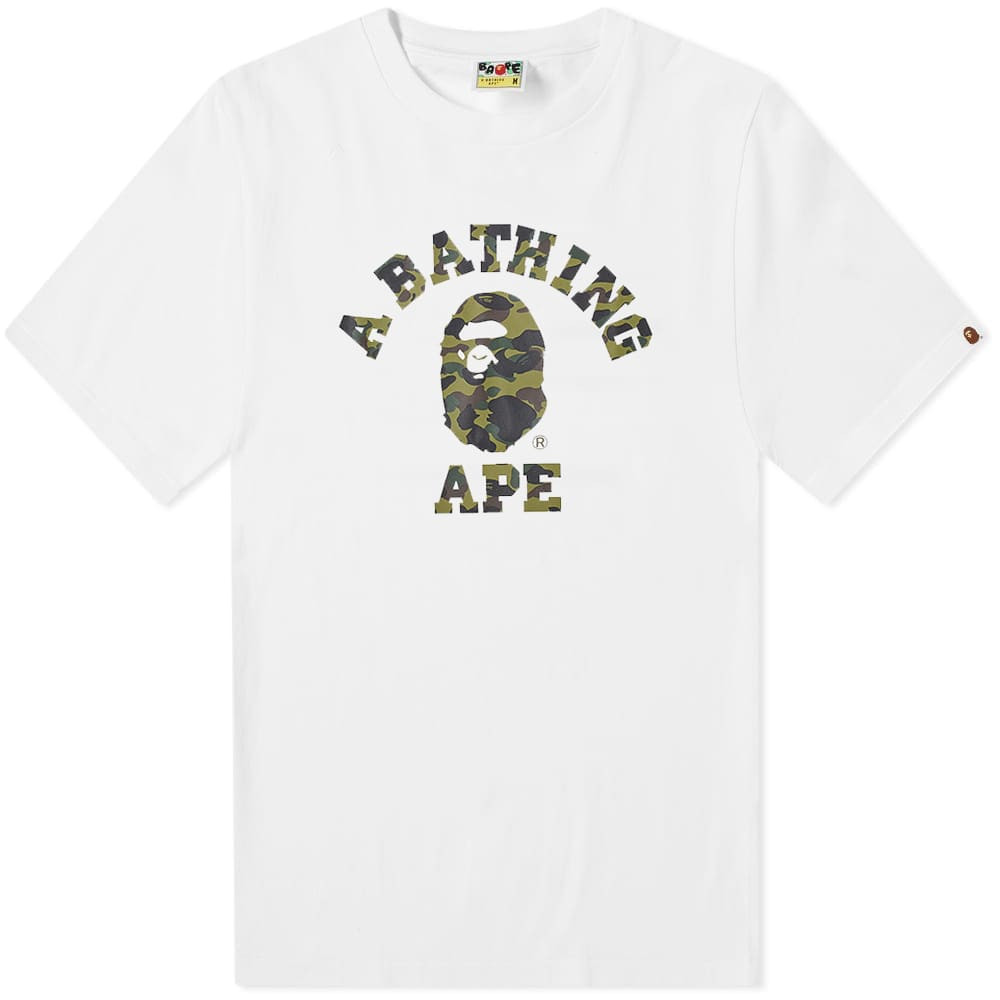 BAPE® 1st Camo College Tee White
