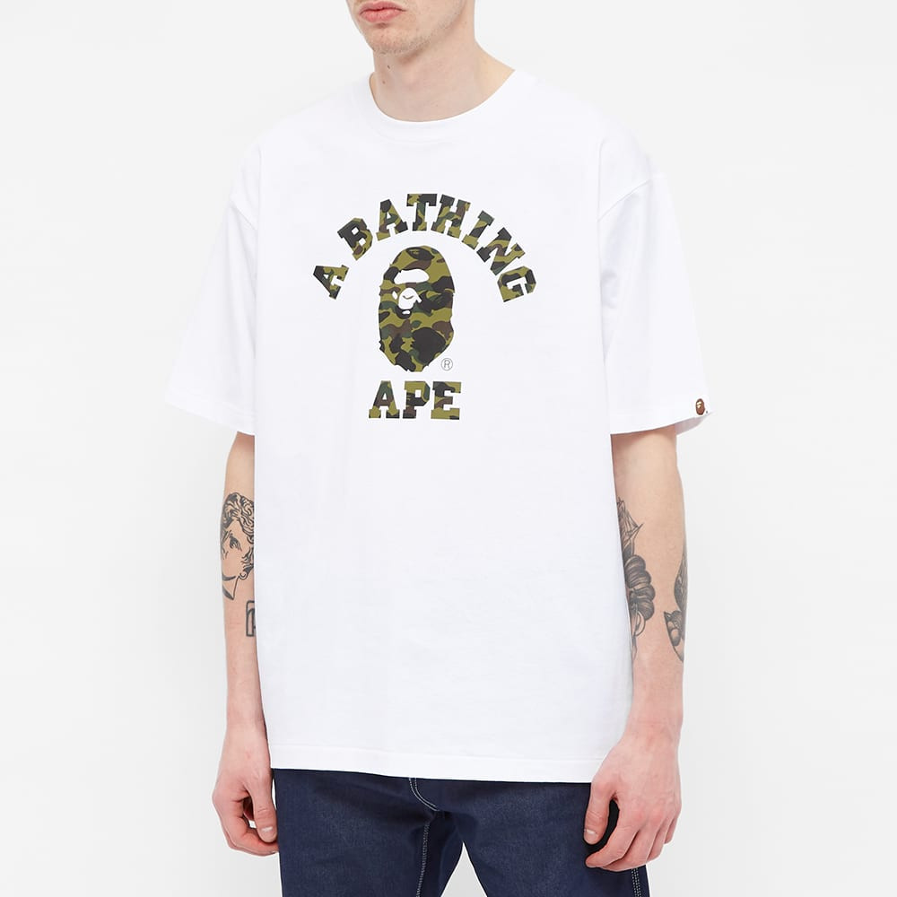 BAPE® 1st Camo College Tee White