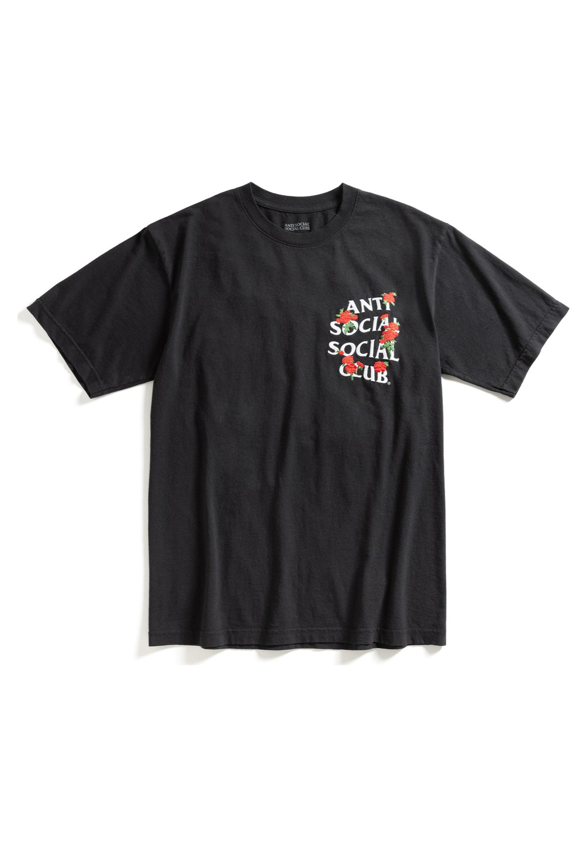 Anti Social Social Club Embroidered Rose Kkotch Tee Black