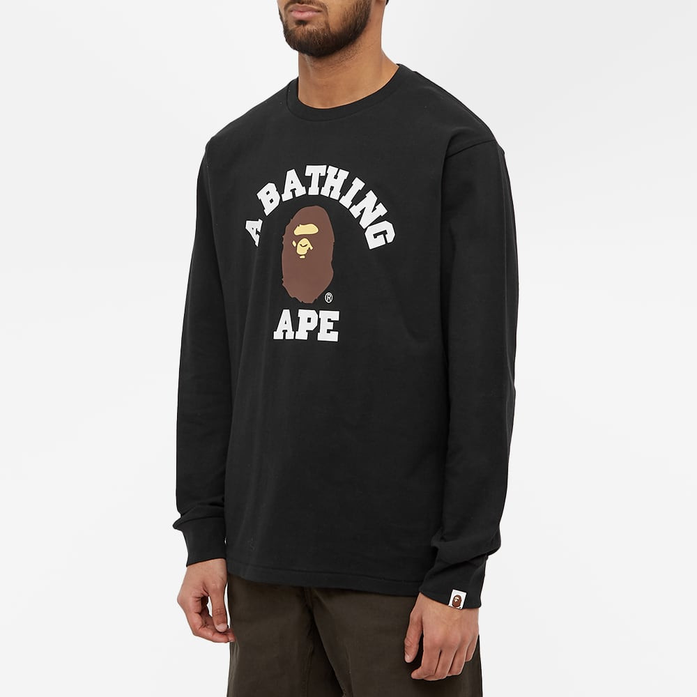 BAPE® Long Sleeve College Tee Black