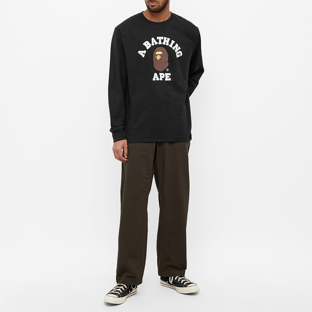 BAPE® Long Sleeve College Tee Black