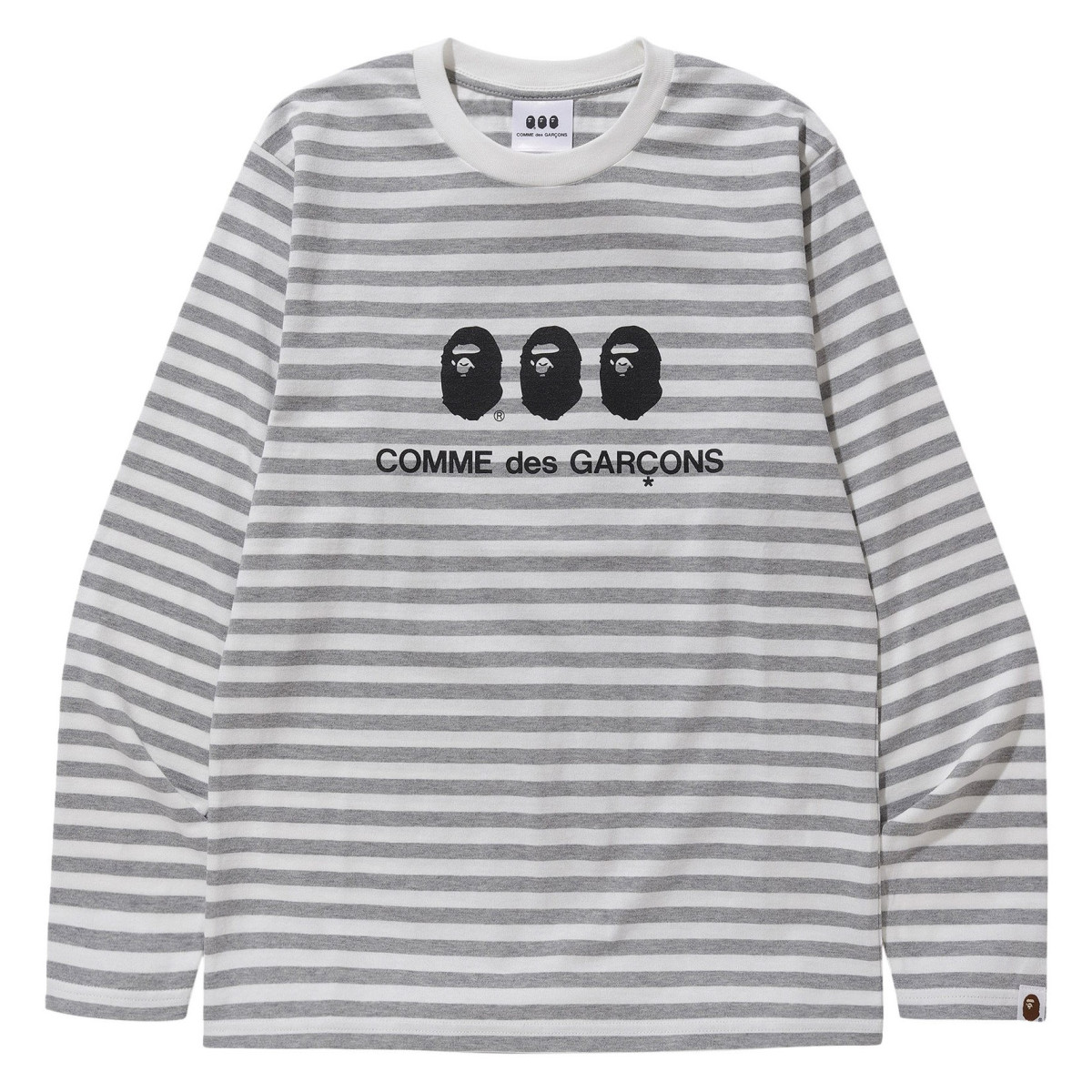 BAPE® x COMME des GARÇONS L/S Tee Grey/White