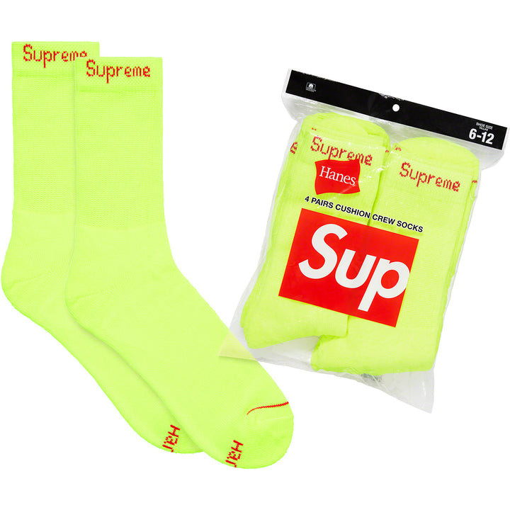Supreme®/Hanes® Crew Socks Fluorescent Yellow