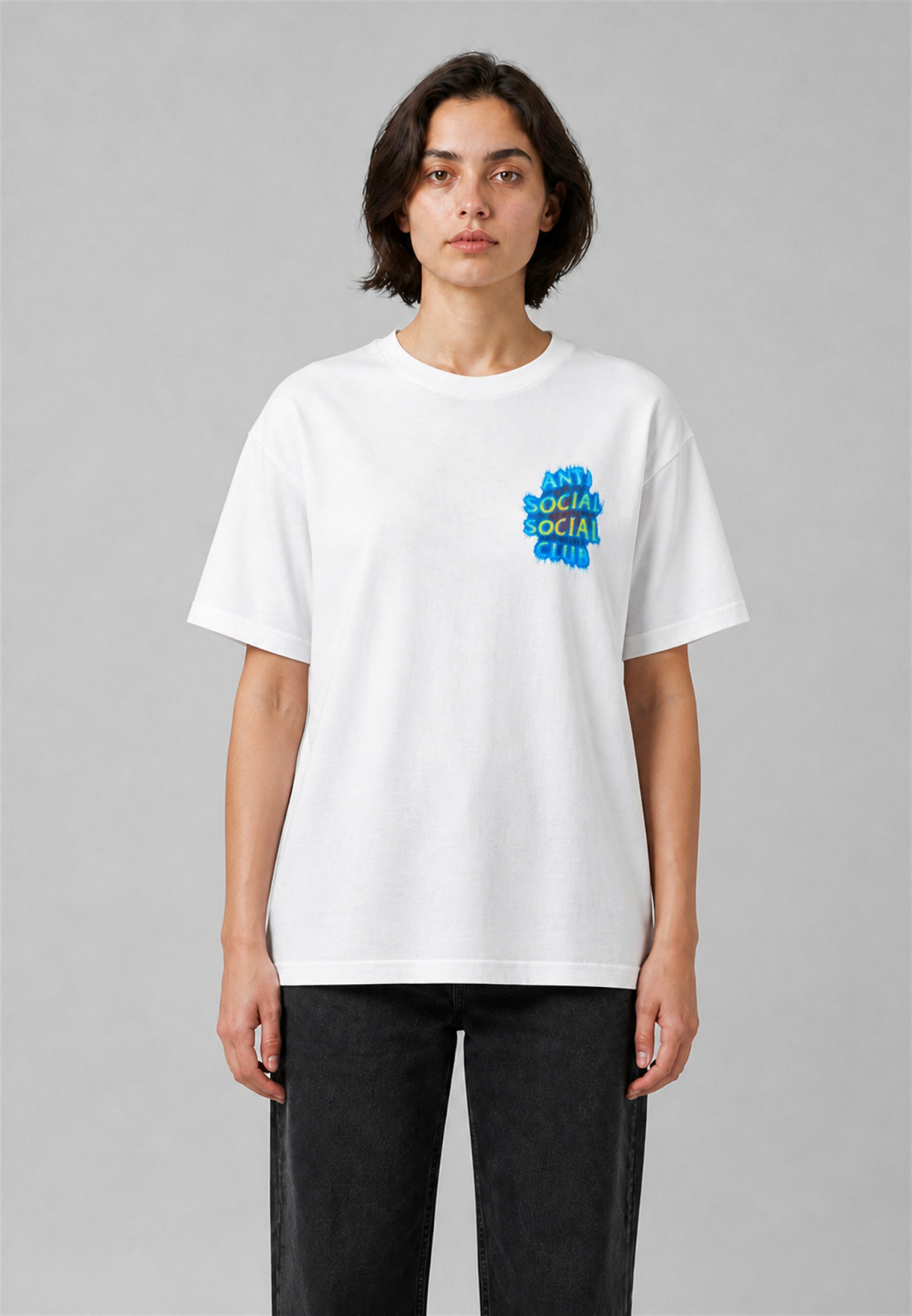 Anti Social Social Club Thermal Tee White - on-model front view