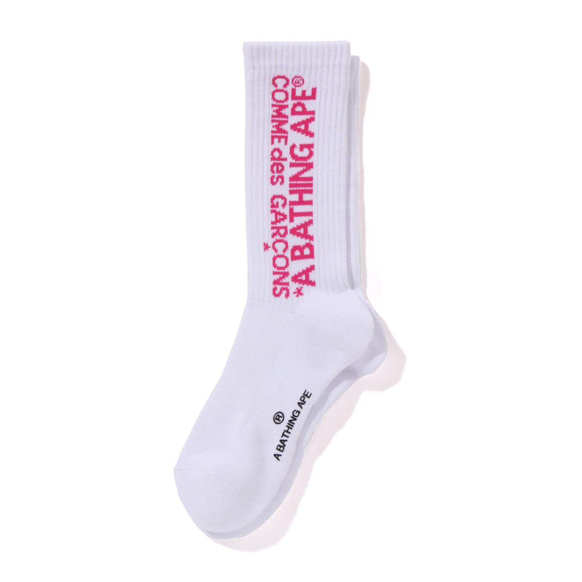 BAPE® x COMME des GARÇONS Logo Socks White