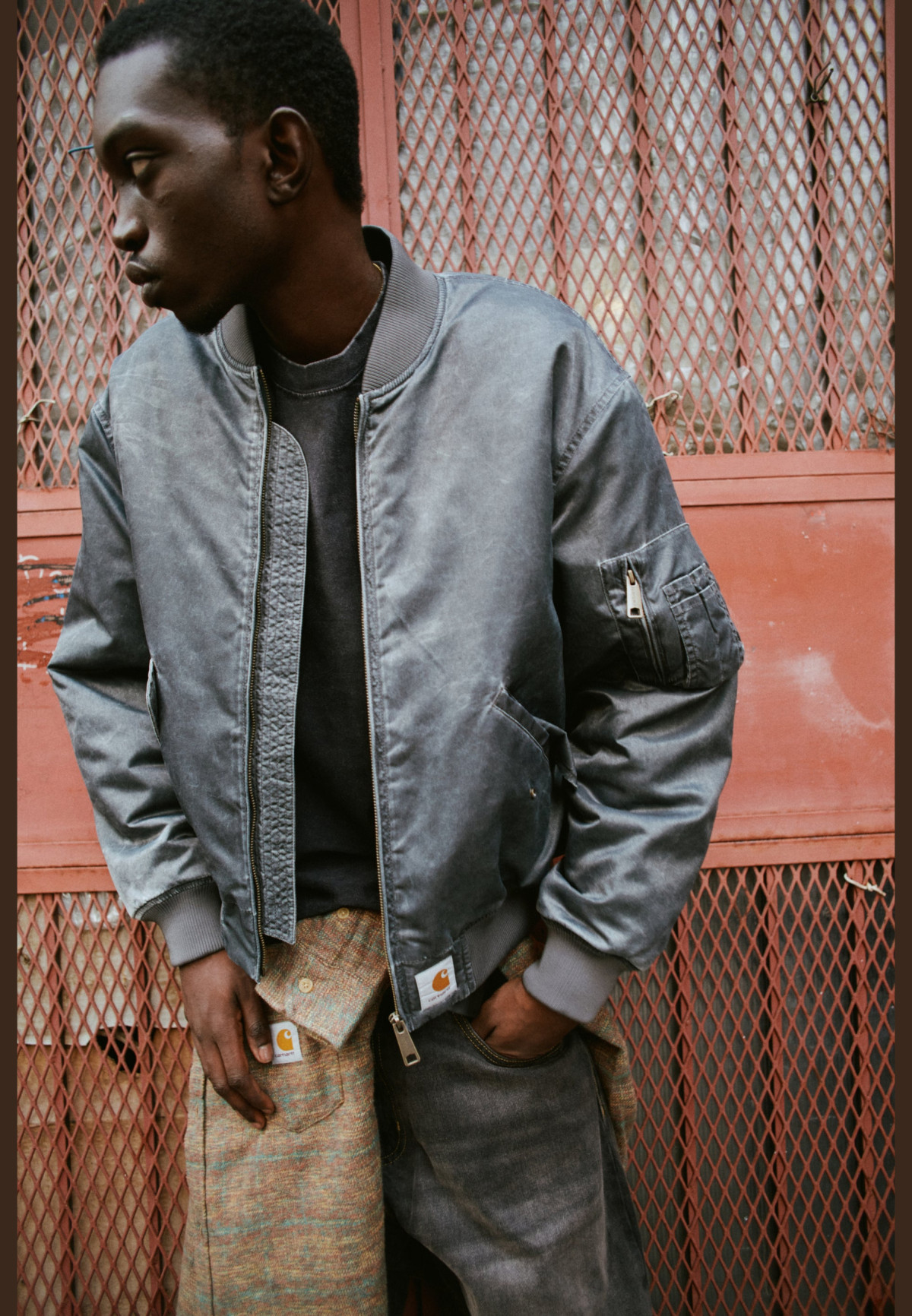 Carhartt WIP Orman Bomber Raven heavy enzyme wash