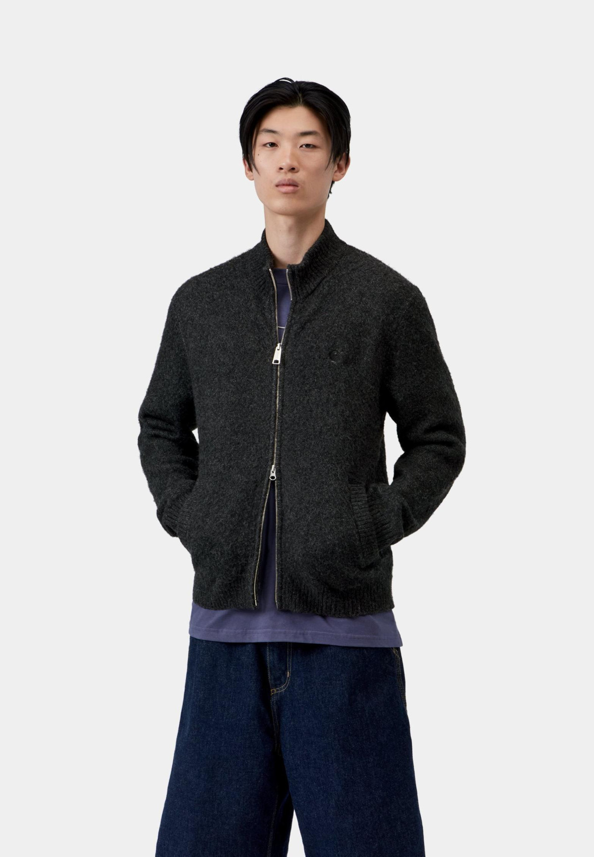 Carhartt WIP Curtis Sweater Jacket Tangled Black