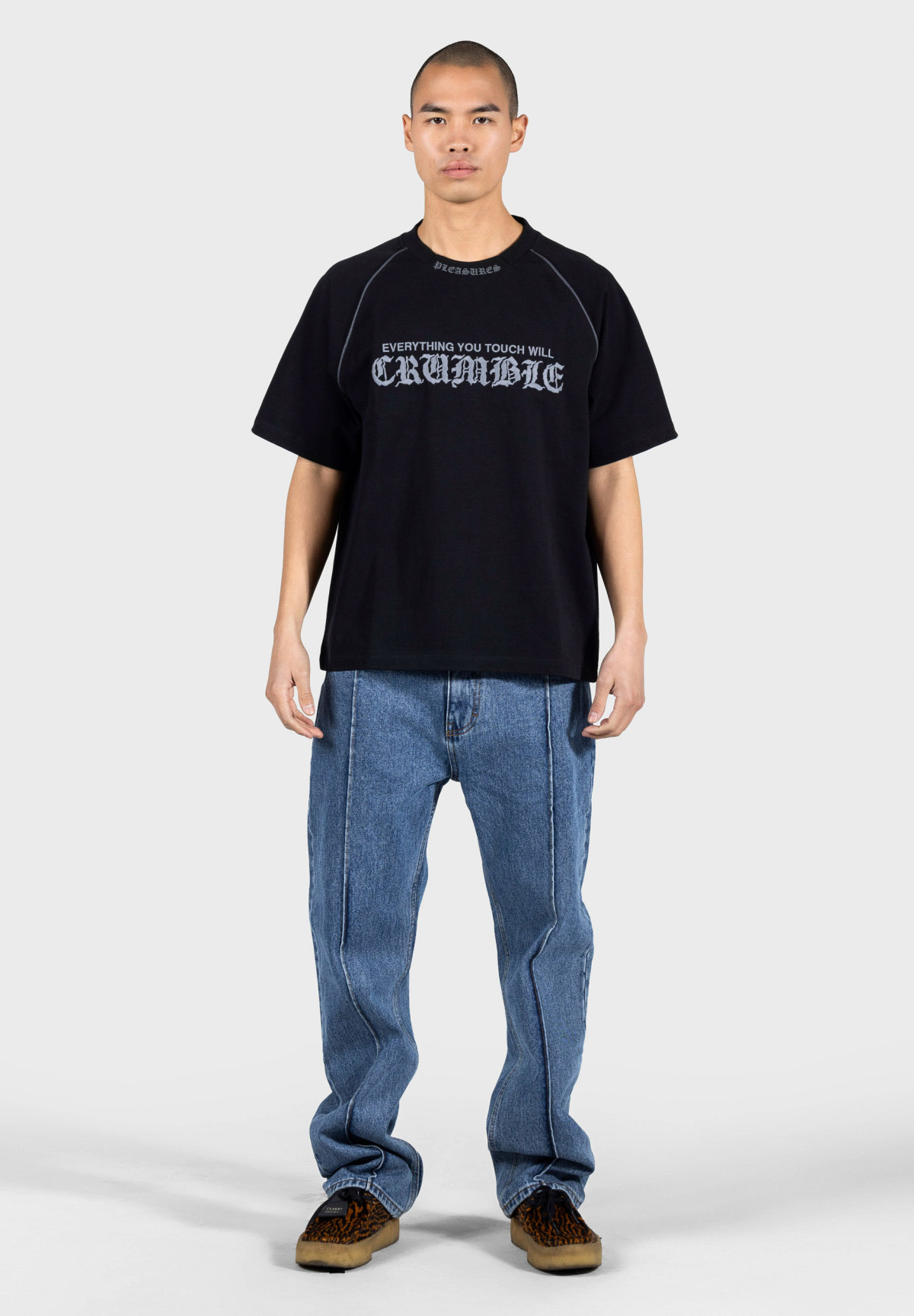 Pleasures Crumble Heavyweight Raglan T-Shirt Black