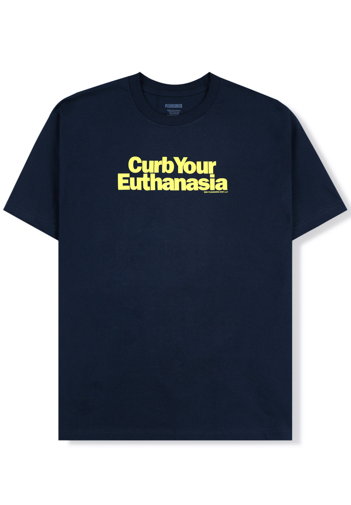 Pleasures Curb Your Euthanasia T-Shirt Navy