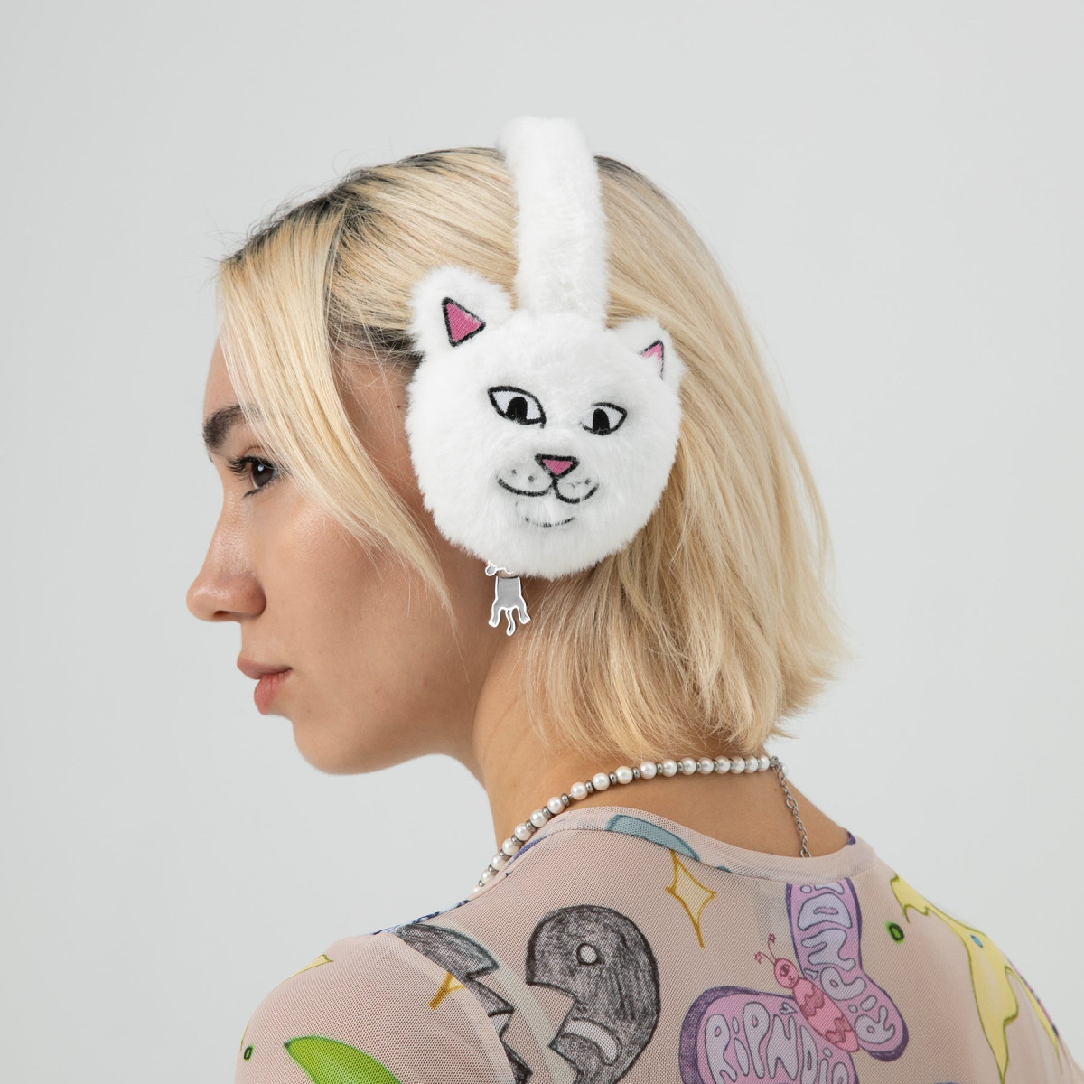 RipNDip Lord Nermal Sherpa Earmuffs White