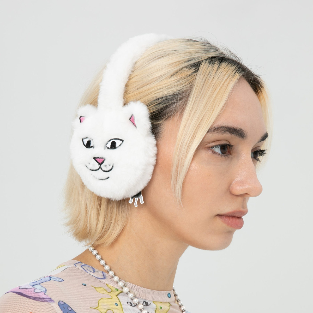 RipNDip Lord Nermal Sherpa Earmuffs White