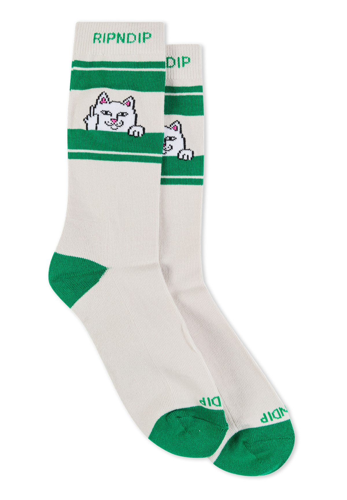 Skarpetki RipNDip Peeking Nermal Socks Grey/Green