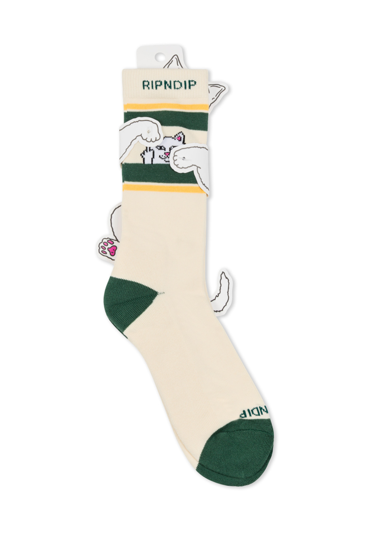 Skarpetki RipNDip Peeking Nermal Socks Bone/Forest