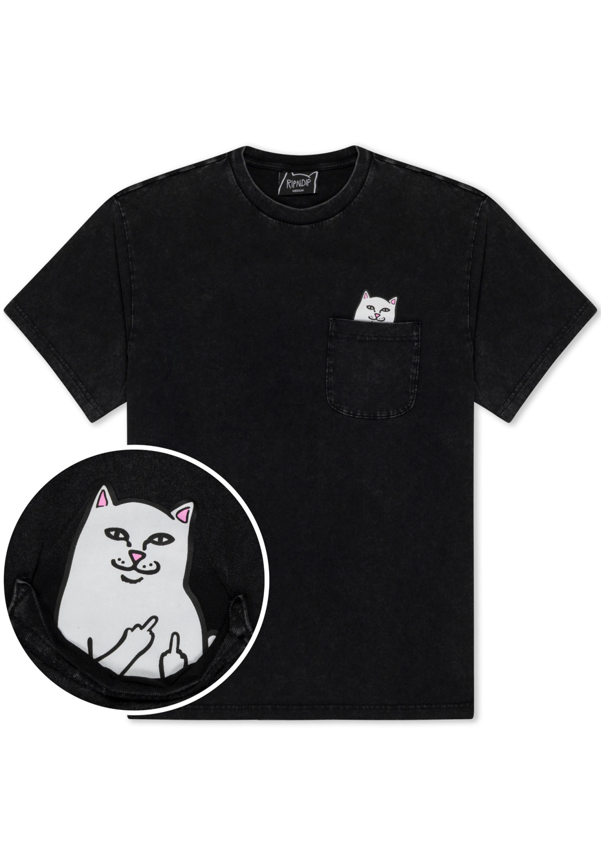 RipNDip Lord Nermal Pocket Tee Black Vintage Wash