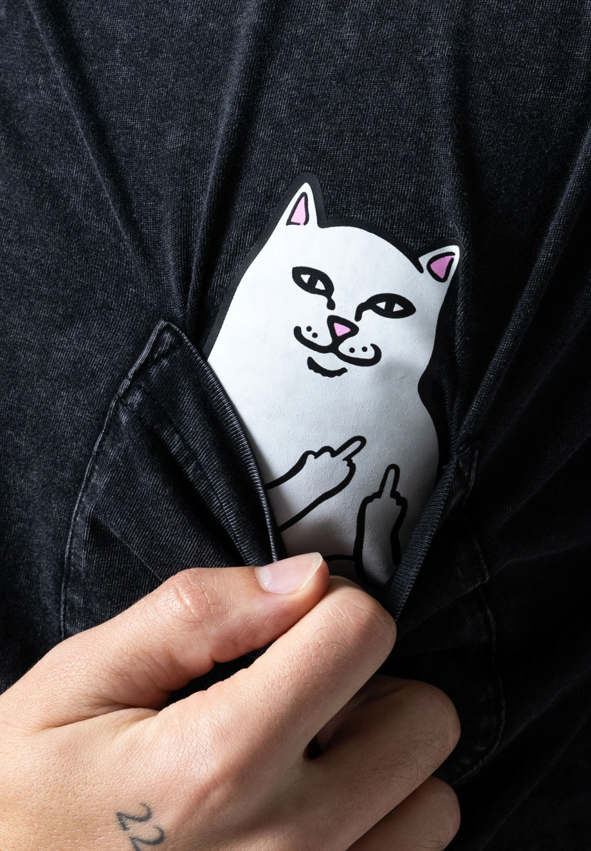RipNDip Lord Nermal Pocket Tee Black Vintage Wash