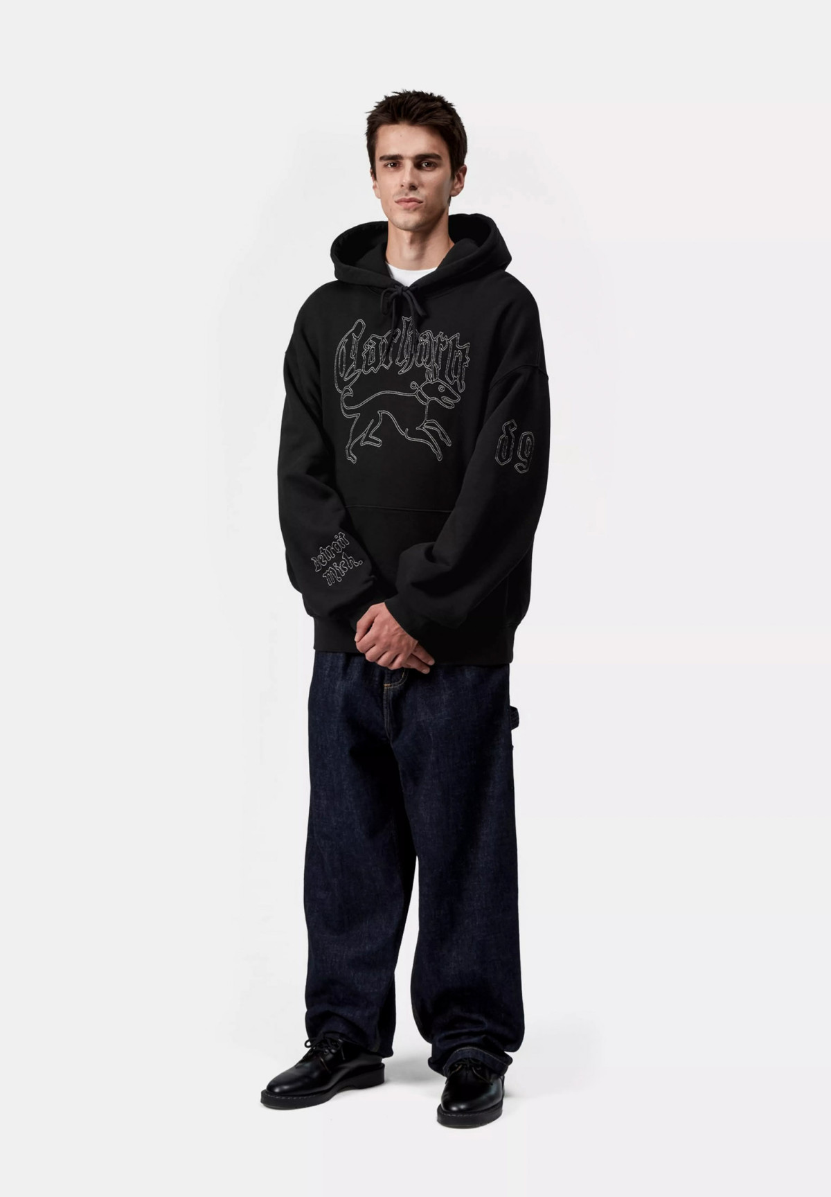Carhartt WIP Hooded Hackwork Sweat Black / Wall