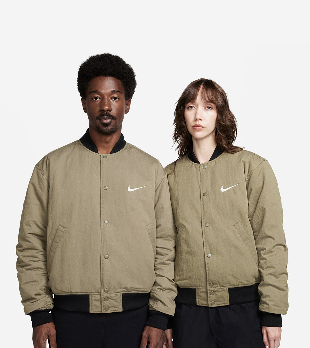 Stussy x Nike Reversible Varsity Jacket Olive/ Orange