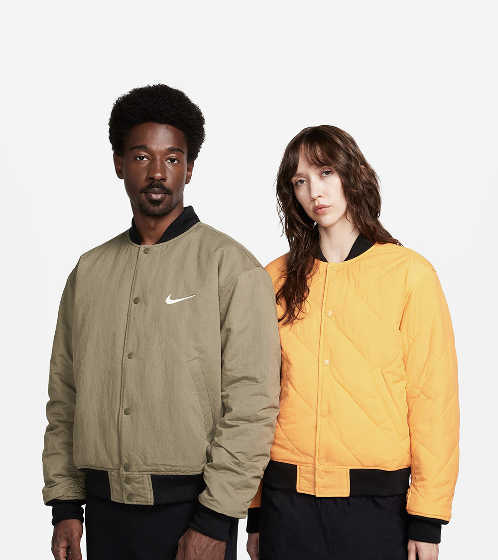 Stussy x Nike Reversible Varsity Jacket Olive/ Orange
