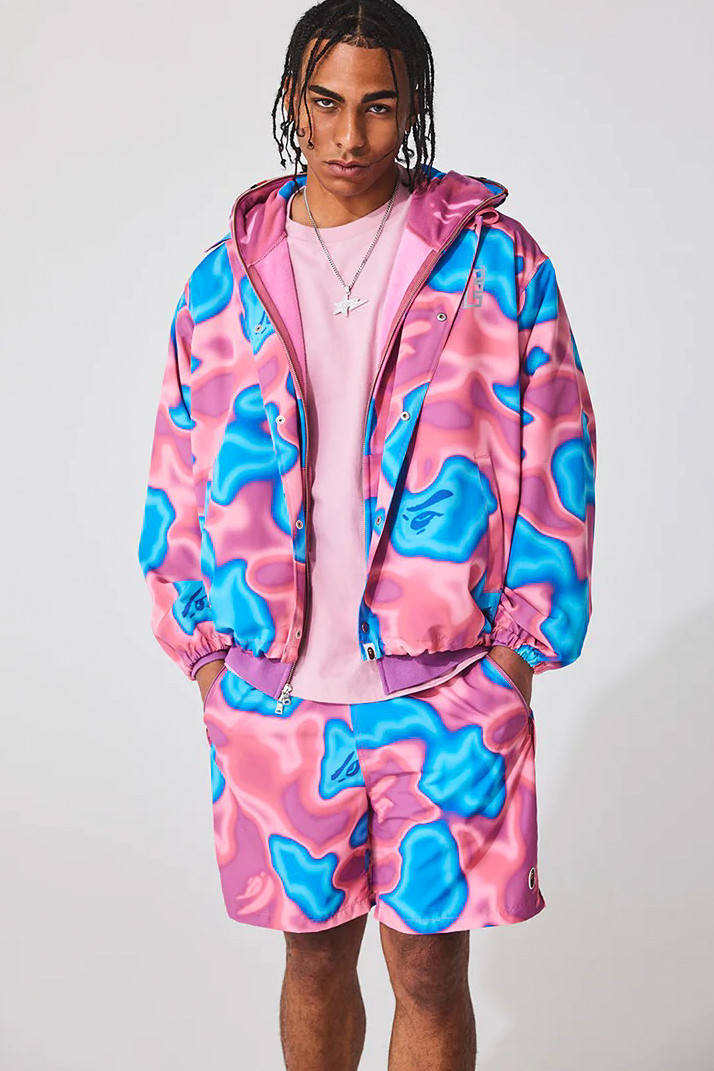 BAPE® Liquid Camo Shark Full Zip Hoodie Pink