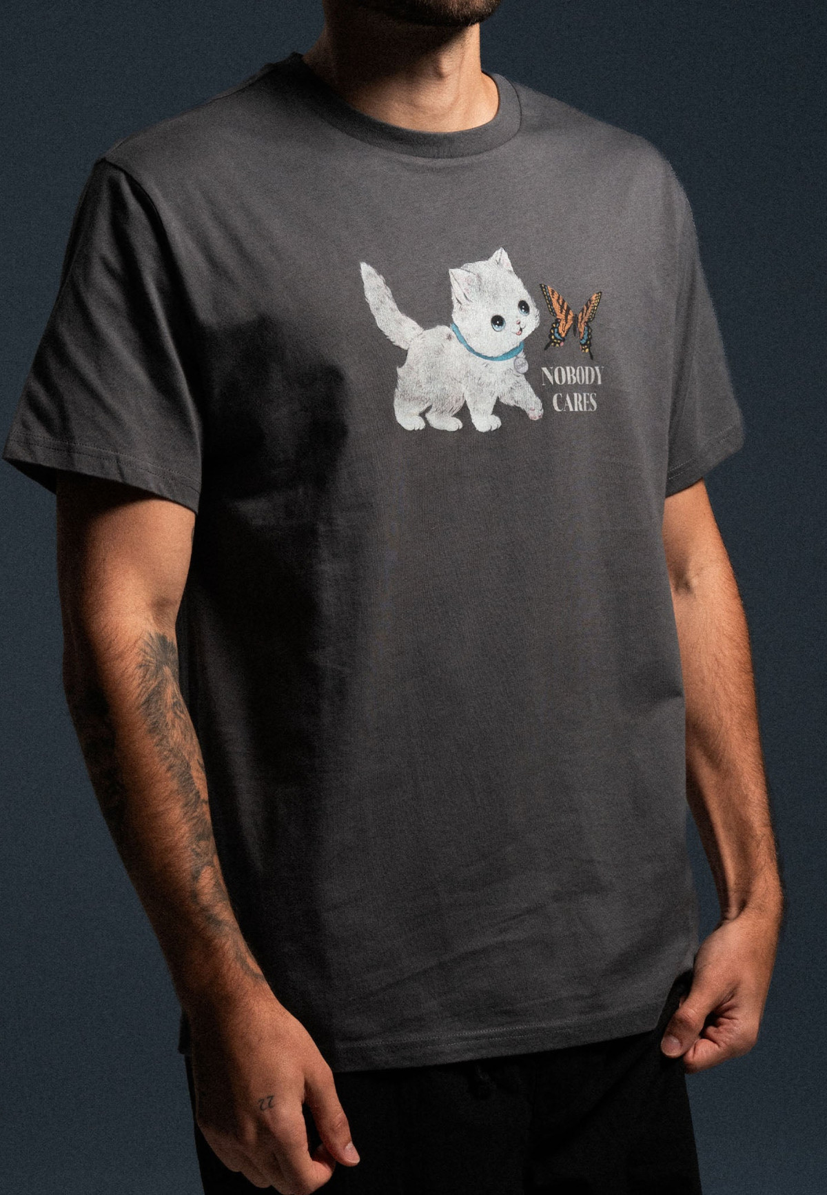 RIPNDIP Nobody Cares Tee Charcoal