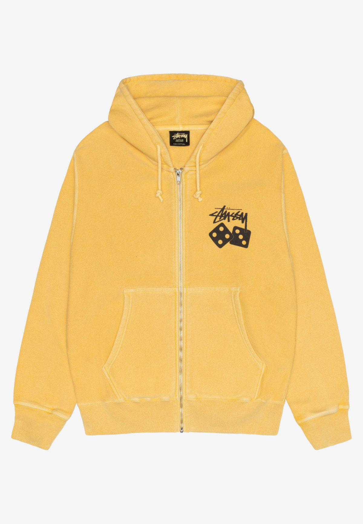 Stussy Dice Pig. Dyed Zip Hood Yellow
