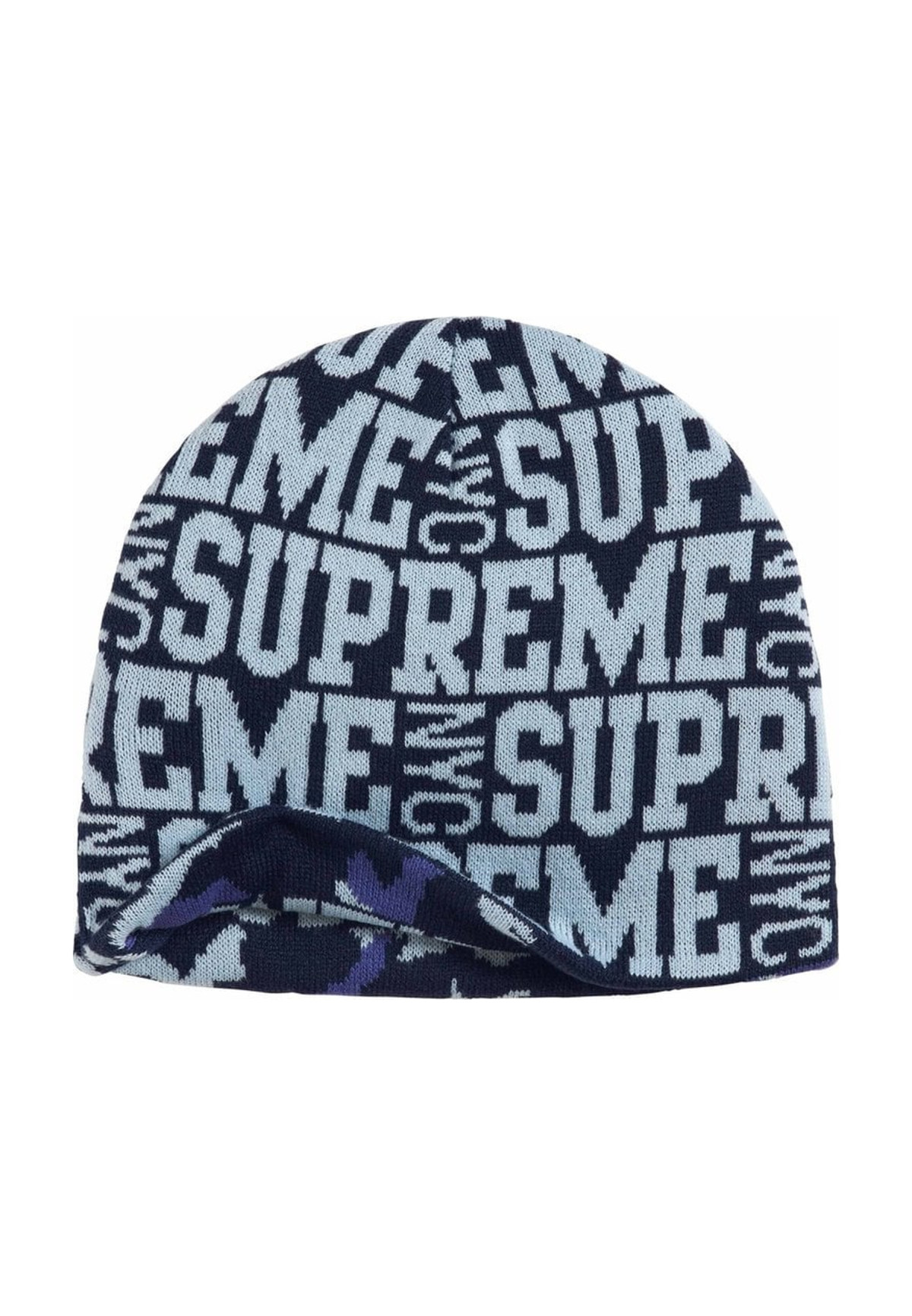 Supreme Reversible Camo Beanie Navy