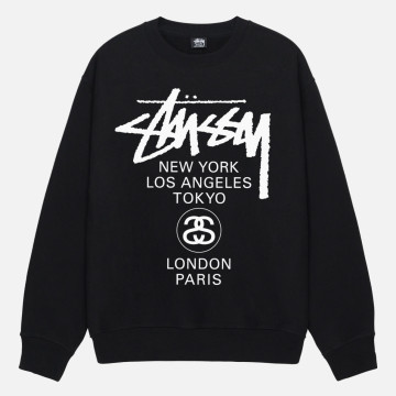 Stussy World Tour Crew Black