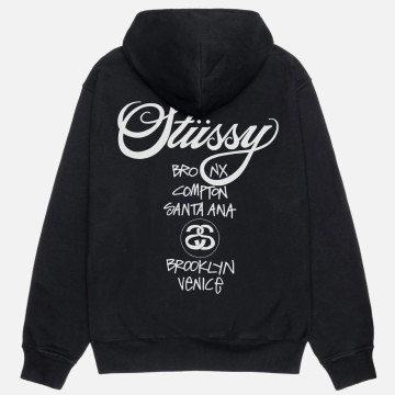 Stussy World Tour Pigment Dyed Hood Black
